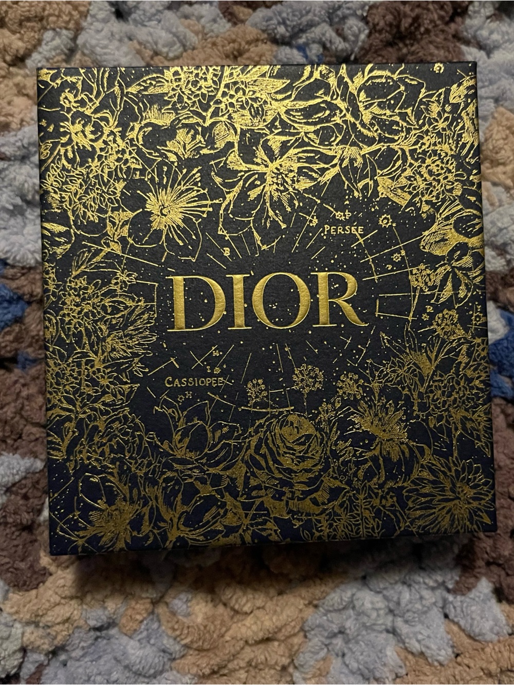 Dior Black and Gold Floral Decorative Box